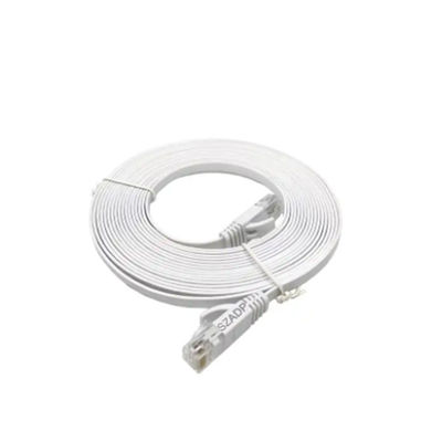 White 1m-50m RJ45 Cat6 Flat Patch Cord Cat5e Ethernet Patch Cable